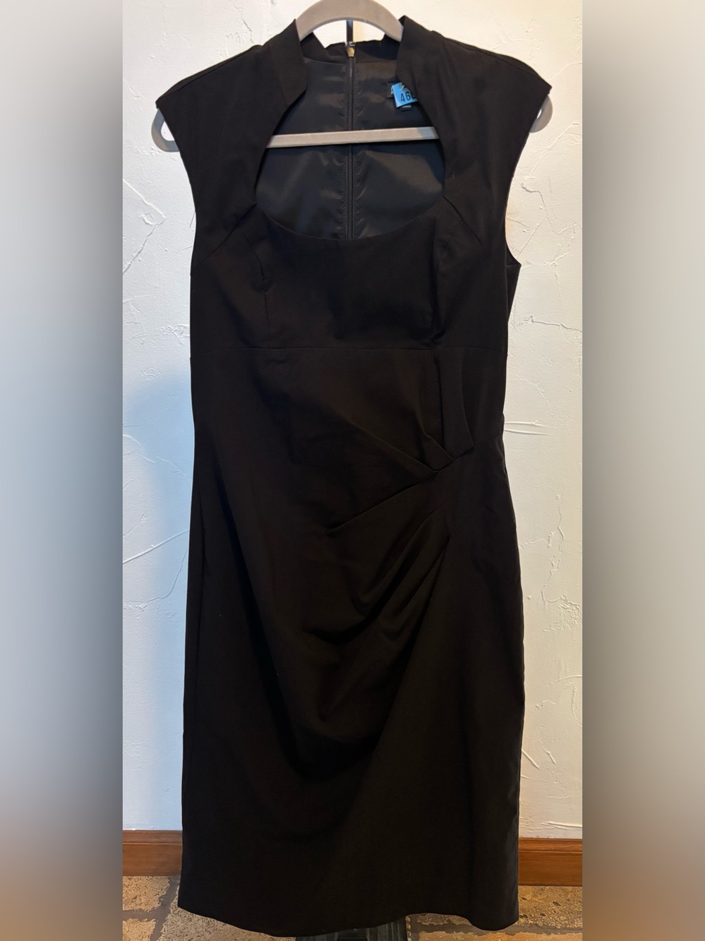 le chateau Black Midi Dress with Cutout Neckline